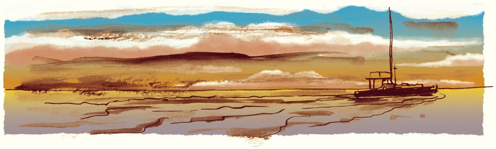 "Illustration de Hemingway, la jeune fille et la mer"